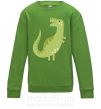 Детский Свитшот Зеленый динозавр рисунок Лаймовый фото