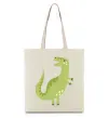 Еко-сумка Зелений динозавр малюнок Бежевий фото