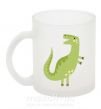 Чашка стеклянная Зеленый динозавр рисунок Фроузен фото