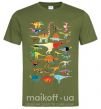 Мужская футболка Multicolor dinos Оливковый фото