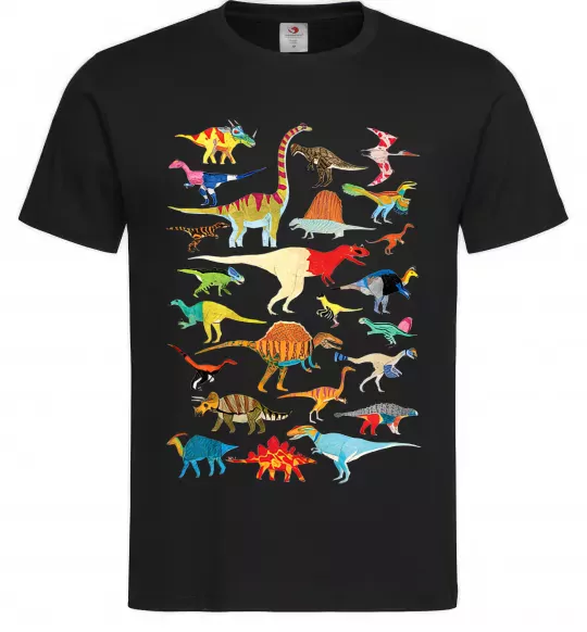 Чоловіча футболка Multicolor dinos Чорний фото
