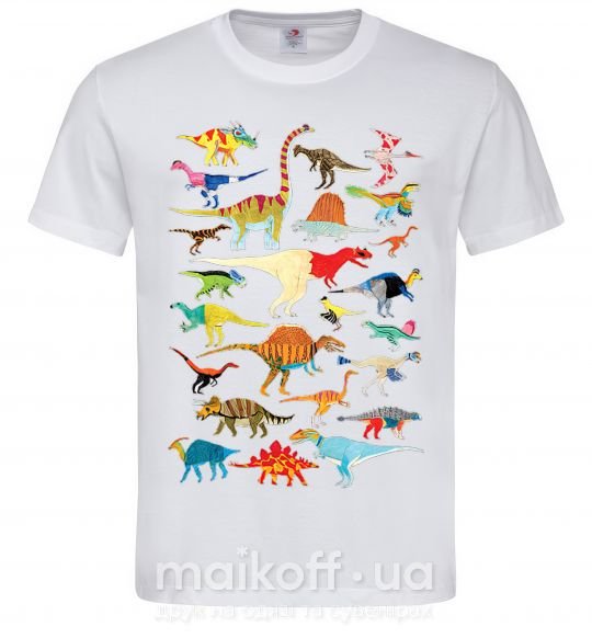 Чоловіча футболка Multicolor dinos Білий фото