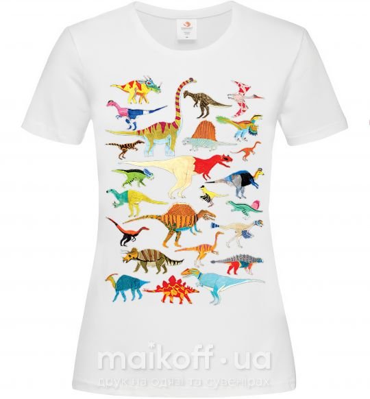 Жіноча футболка Multicolor dinos Білий фото