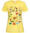 Женская футболка Multicolor dinos Лимонный фото