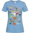 Женская футболка Multicolor dinos Голубой фото