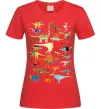 Женская футболка Multicolor dinos Красный фото