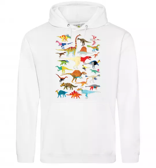 Мужская толстовка (худи) Multicolor dinos Белый фото