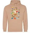 Мужская толстовка (худи) Multicolor dinos Песочный фото