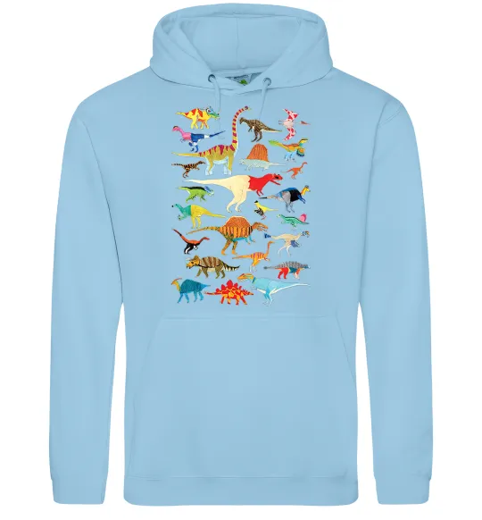 Чоловіча толстовка (худі) Multicolor dinos Блакитний фото