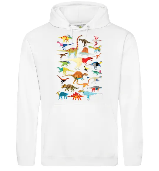 Жіноча толстовка (худі) Multicolor dinos Білий фото