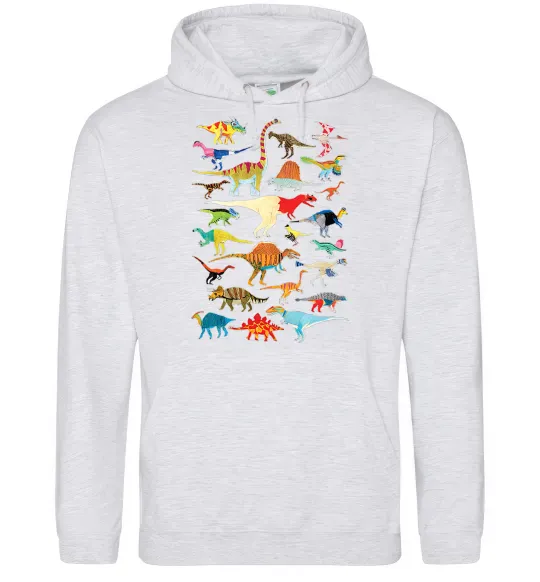 Жіноча толстовка (худі) Multicolor dinos Сірий меланж фото