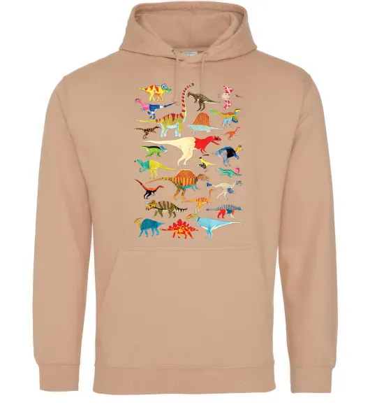 Жіноча толстовка (худі) Multicolor dinos Пісочний фото