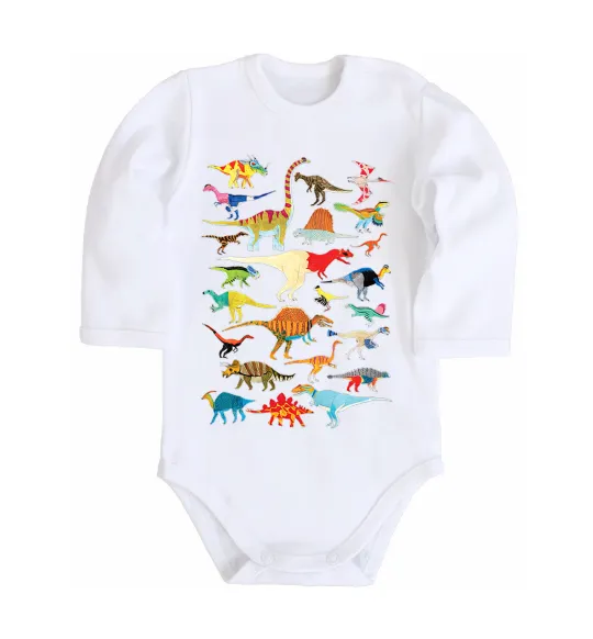 Дитячий бодік Multicolor dinos Білий фото