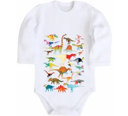 Дитячий бодік Dino round Білий фото