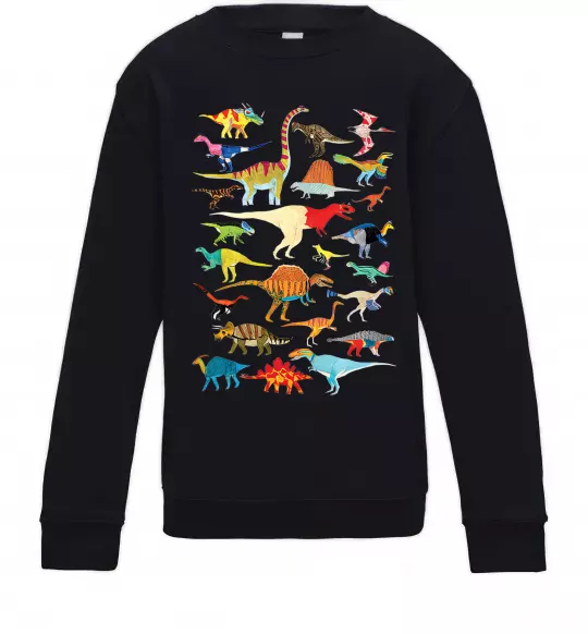 Детский Свитшот Multicolor dinos Черный фото