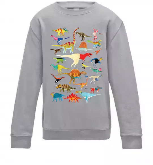 Детский Свитшот Multicolor dinos Серый меланж фото