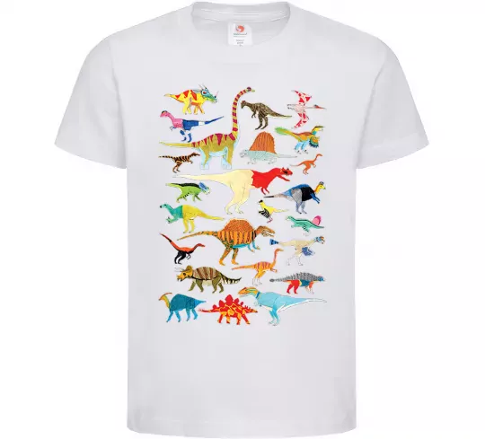 Детская футболка Multicolor dinos Белый фото
