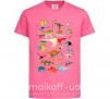 Детская футболка Multicolor dinos Ярко-розовый фото