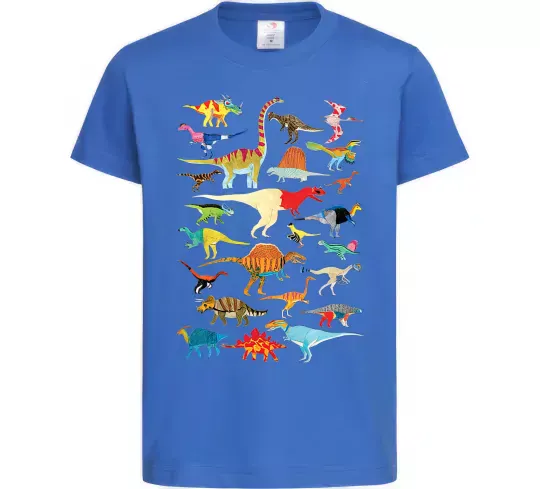 Детская футболка Multicolor dinos Ярко-синий фото