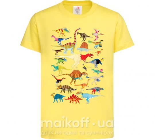Дитяча футболка Multicolor dinos Лимонний фото