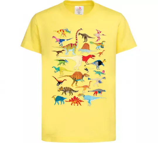 Детская футболка Multicolor dinos Лимонный фото