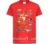 Детская футболка Multicolor dinos Красный фото