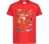 Детская футболка Multicolor dinos Красный фото