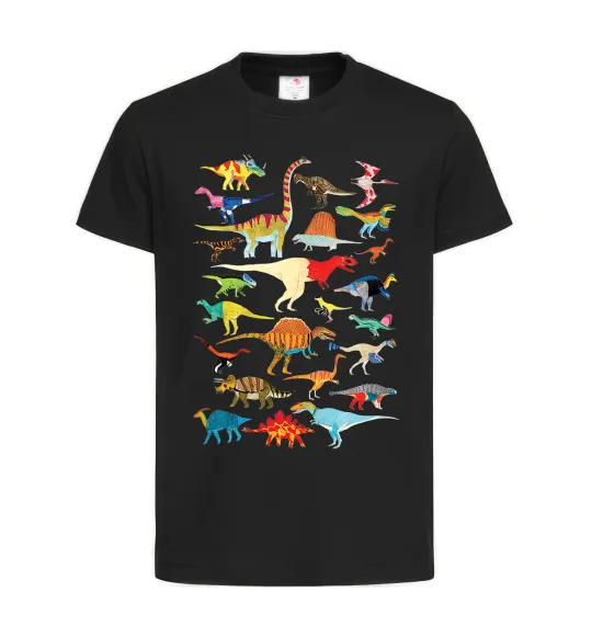Детская футболка Multicolor dinos Черный фото