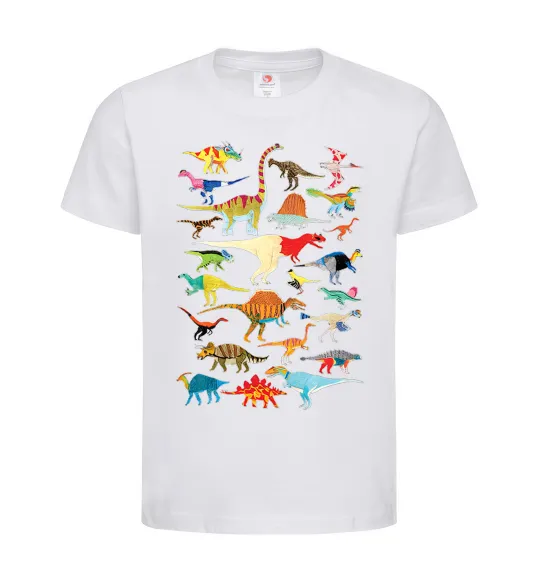 Детская футболка Multicolor dinos Белый фото