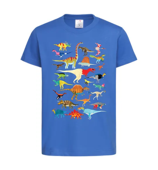Детская футболка Multicolor dinos Ярко-синий фото