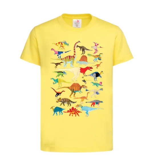 Детская футболка Multicolor dinos Лимонный фото