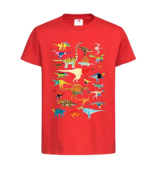 Детская футболка Multicolor dinos Красный фото