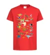 Детская футболка Multicolor dinos Красный фото