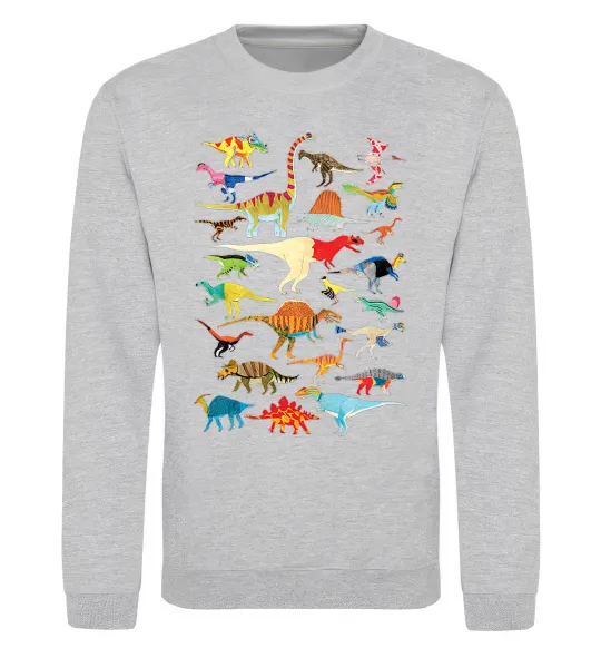 Свитшот Multicolor dinos Серый меланж фото