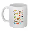 Чашка керамічна Multicolor dinos Білий фото