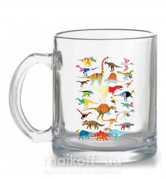 Чашка стеклянная Multicolor dinos Прозрачный фото