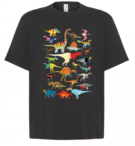 Футболка Оверсайз Multicolor dinos Чорний фото