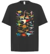Футболка Оверсайз Multicolor dinos Чорний фото