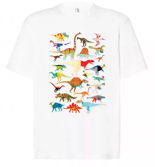 Футболка Оверсайз Multicolor dinos Білий фото
