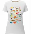 Женская премиум футболка Multicolor dinos Белый фото