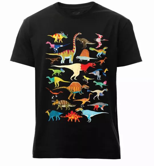 Мужская премиум футболка Multicolor dinos Черный фото