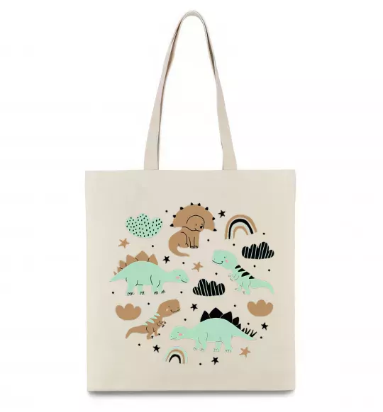 Эко-сумка Dino round Бежевый фото