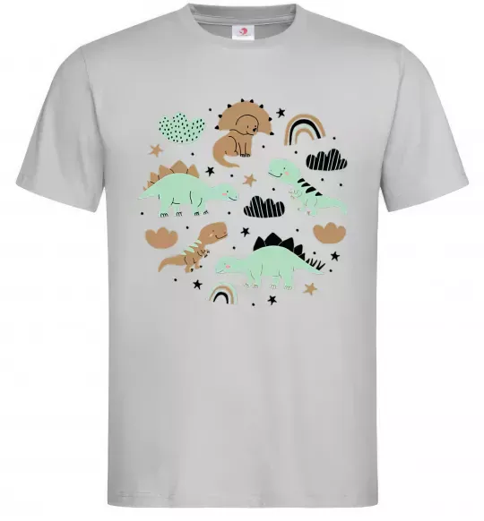 Чоловіча футболка Dino round Сірий фото