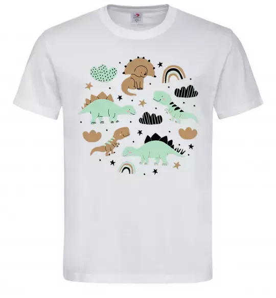 Чоловіча футболка Dino round Білий фото