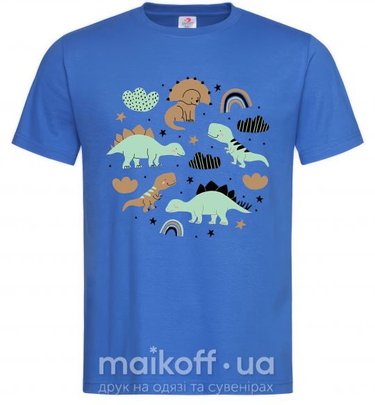 Мужская футболка Dino round Ярко-синий фото