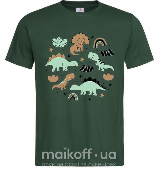 Мужская футболка Dino round Темно-зеленый фото