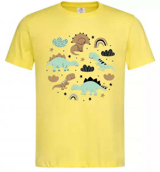 Чоловіча футболка Dino round Лимонний фото
