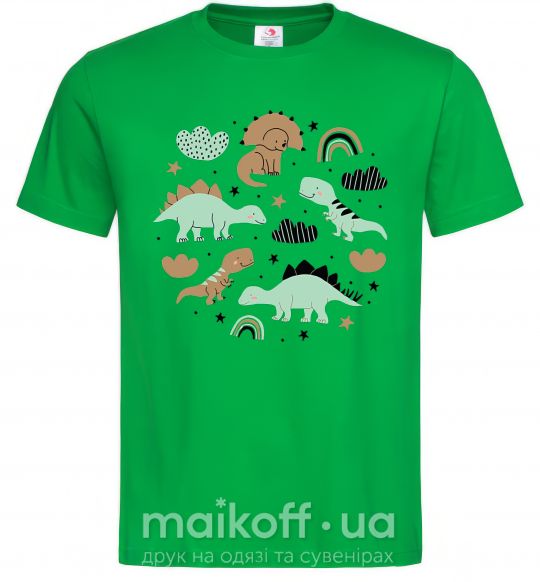 Мужская футболка Dino round Зеленый фото