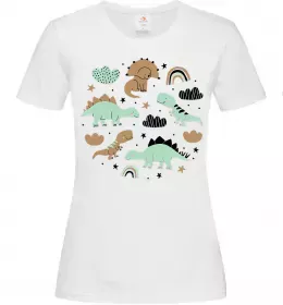 Женская футболка Dino round Белый фото