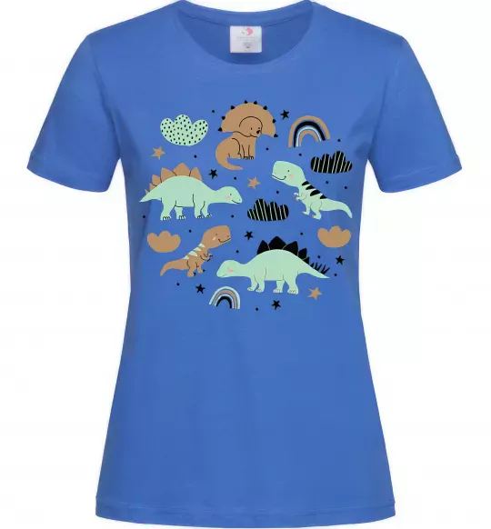 Женская футболка Dino round Ярко-синий фото